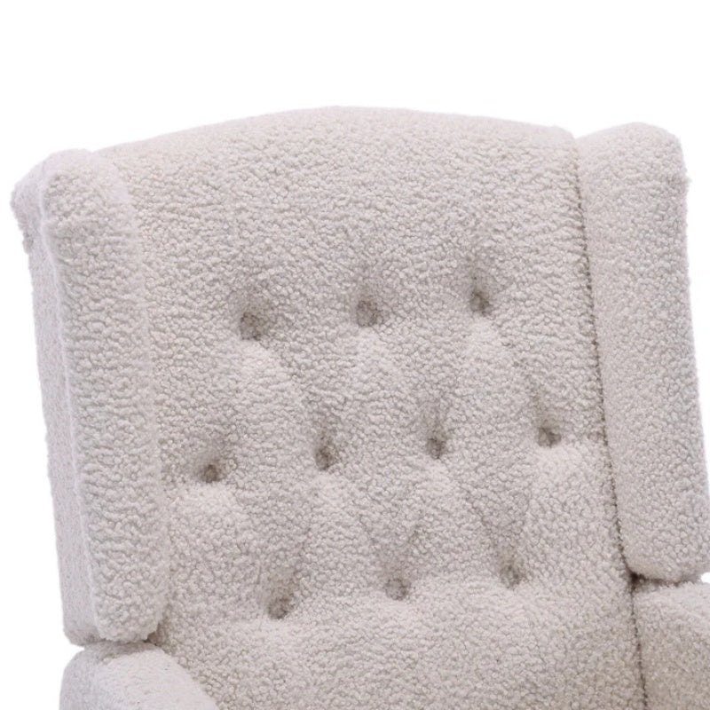 COOLMORE Rocking Recliner Chair,360 Degree Swivel Nursery Rocking Chair,Glider Chair,Modern Small Rocking Swivel Recliner Chair for Bedroom,Living Room Chair Home Theater Seat (White Teddy)-海智集-Default-