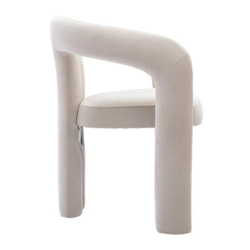 Contemporary Designed Velvet Fabric Upholstered Accent/Dining Chair /Barrel Side Chairs Kitchen Armchair for Living Room set of 2 (Beige Velvet)-海智集-Default-