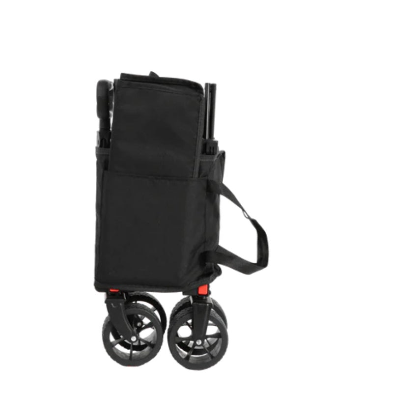 Folding Wagon Carts,Folding Wagon Cart with All Terrain Wheels,Heavy Duty Garden Carts with Adjustable Handle,Outdoor Utility Wagon for Camping Shopping Sports Fishing Black-海智集-Default-