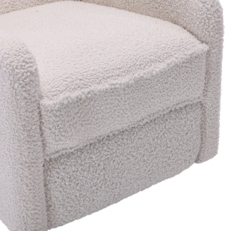 COOLMORE Rocking Recliner Chair,360 Degree Swivel Nursery Rocking Chair,Glider Chair,Modern Small Rocking Swivel Recliner Chair for Bedroom,Living Room Chair Home Theater Seat (White Teddy)-海智集-Default-