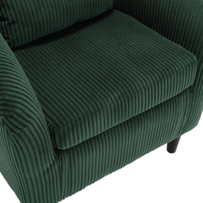 COOLMORE Living Room Accent Barrel Chair, Century Modern Style Decorative Chair, Armchair for Living Room with Thick Cushions and Pillows, Comfy Single Sofa Chair, Chair with Wooden Legs-海智集-Default-