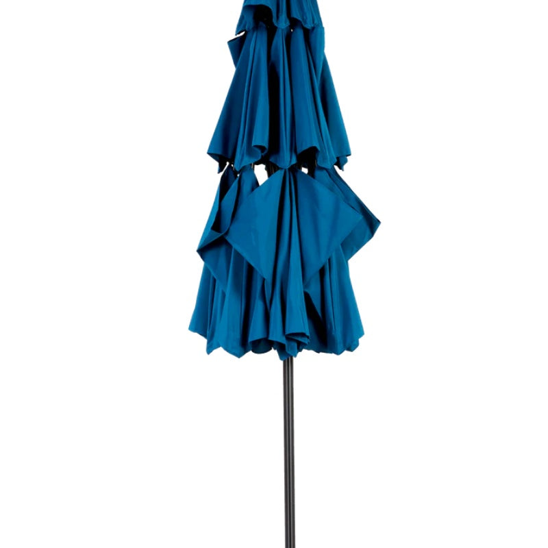 Aluminium 10ft 3 Tier Auto-tilt Umbrella ,Outdoor Patio Umbrella - Market Table Pool Deck Umbrella (Base Not Included) - ( Dark blue )-海智集-Default-