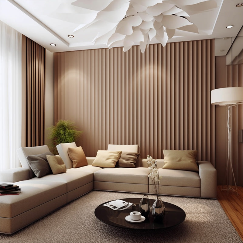 Wpc Pvc Art Decorative 3d Wall Panels Decorative Interior Brick Fluted Wood Wall Panel Louvre Board-海智集-