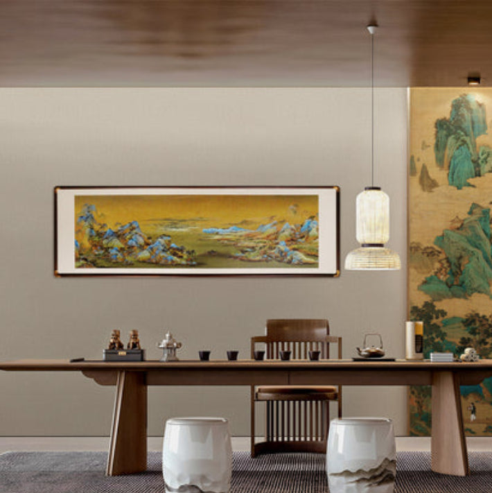 3D Floral Embossed Wall Decor - New Chinese Style Handmade Texture Art-海智集-