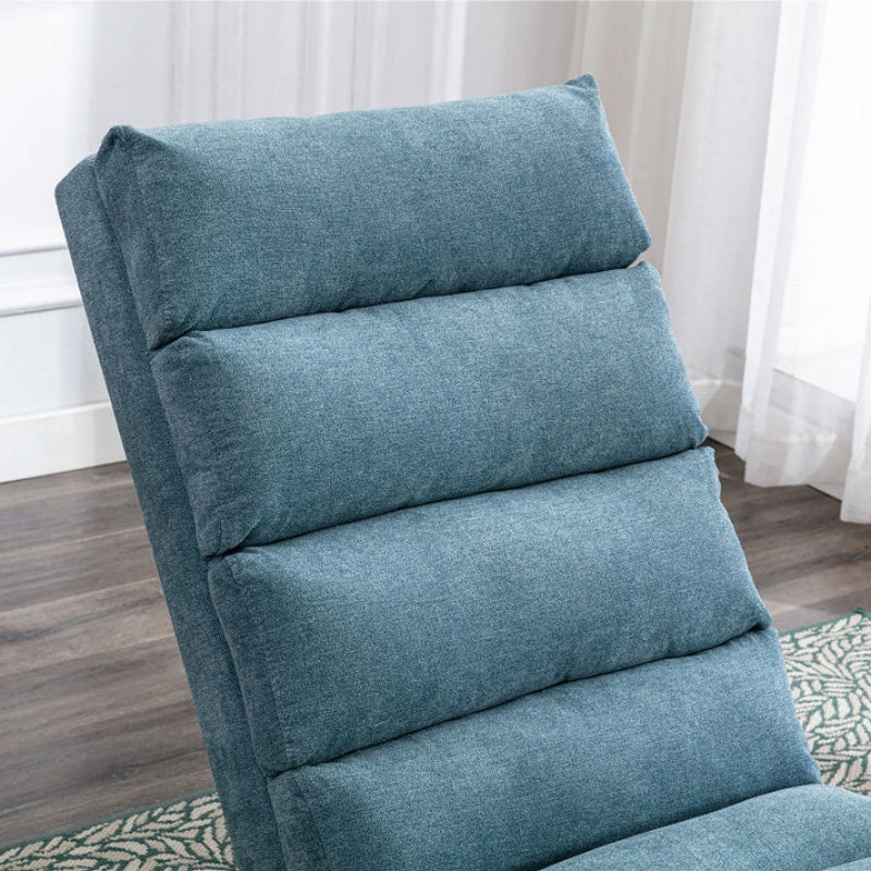 Ergonomic Linen Massage Chaise Lounge with Remote Control, 5 Modes, Blue, 21.65 x 58.27 x 34.25 inches-海智集-Default-