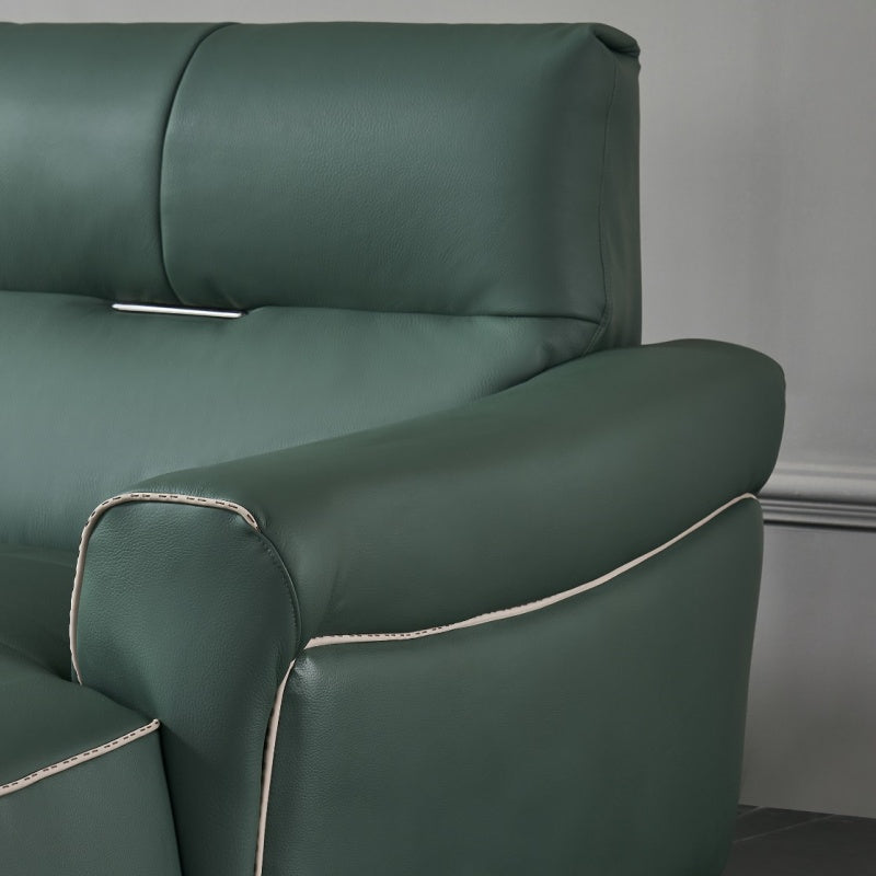 Peacock green sofa, bedroom and living room, leather comfort, Italian style, soft and modern-海智集-