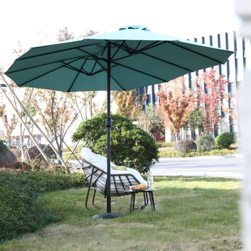 14.8 Ft Double Sided Outdoor Umbrella Rectangular Large with Crank ( Light green )(No Base)-海智集-Default-