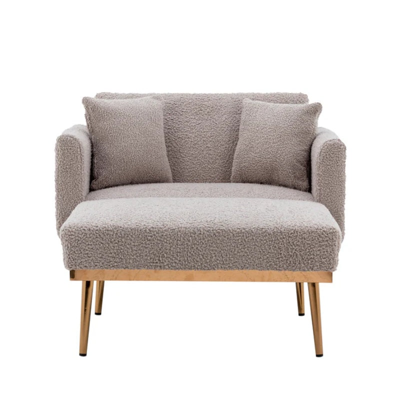 COOLMORE fashionable and classic style chaise lounge chair / accent chair for Living Room, bedroom (Grey Teddy)-海智集-Default-