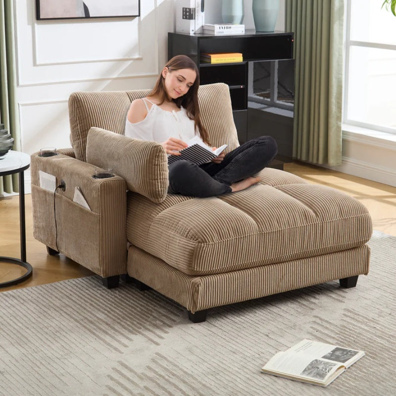 UNITED WE WIN Sleeper Sofa Couch Bed,Oversized Chaise Lounge Chair Cozy Cloud Couch-海智集-Default-