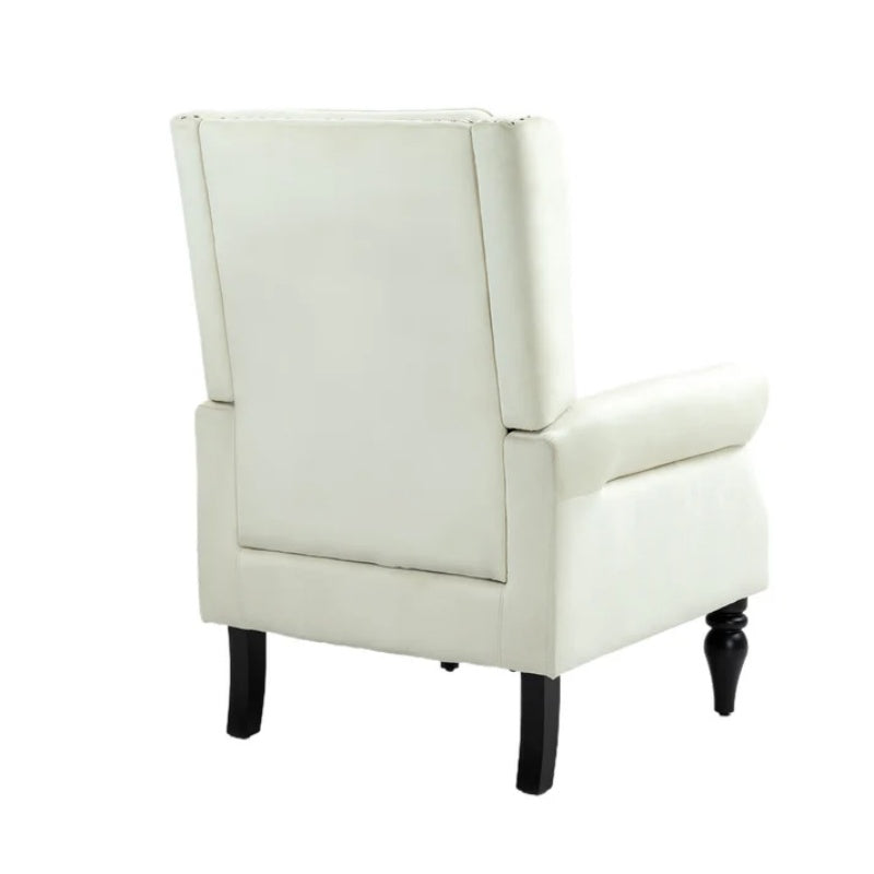 COOLMORE Wood Frame Armchair, Modern Accent Chair Lounge Chair with Sturdy Wood Legs for Living Room Bedroom (Beige)-海智集-Default-