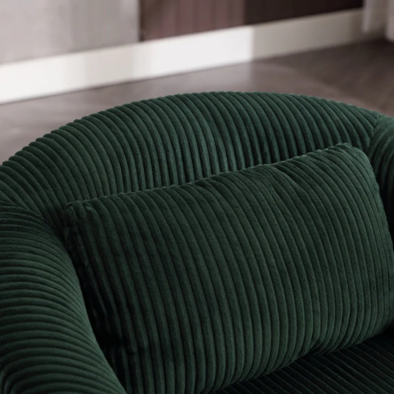 COOLMORE Living Room Accent Barrel Chair, Century Modern Style Decorative Chair, Armchair for Living Room with Thick Cushions and Pillows, Comfy Single Sofa Chair, Chair with Wooden Legs-海智集-Default-