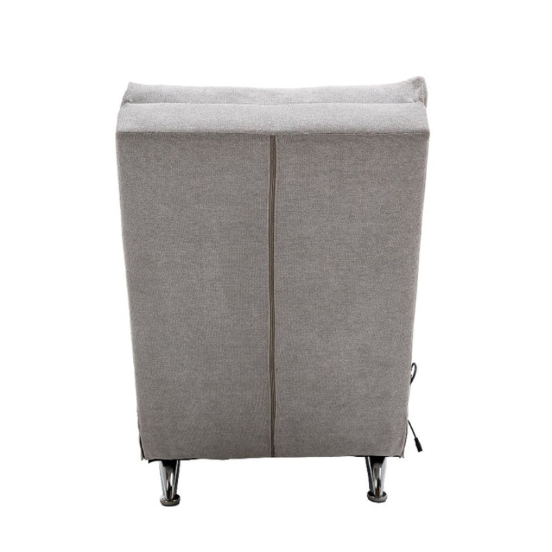 Light Grey Linen Massage Chaise Lounge Indoor with Remote Control, Ergonomic Electric Massage Lounger with 5 Modes-海智集-Default-