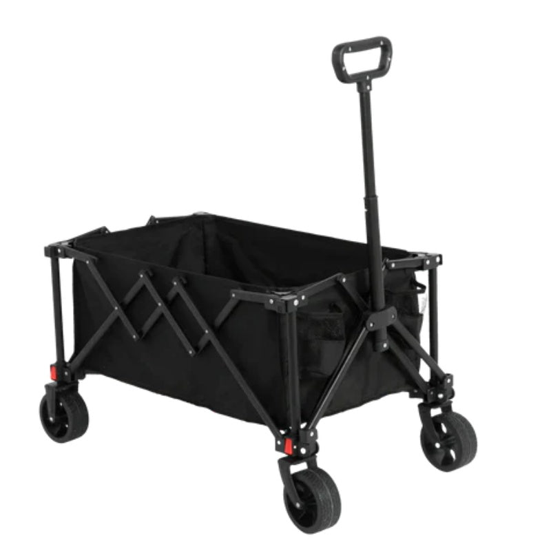 Folding Wagon Carts,Folding Wagon Cart with All Terrain Wheels,Heavy Duty Garden Carts with Adjustable Handle,Outdoor Utility Wagon for Camping Shopping Sports Fishing Black-海智集-Default-