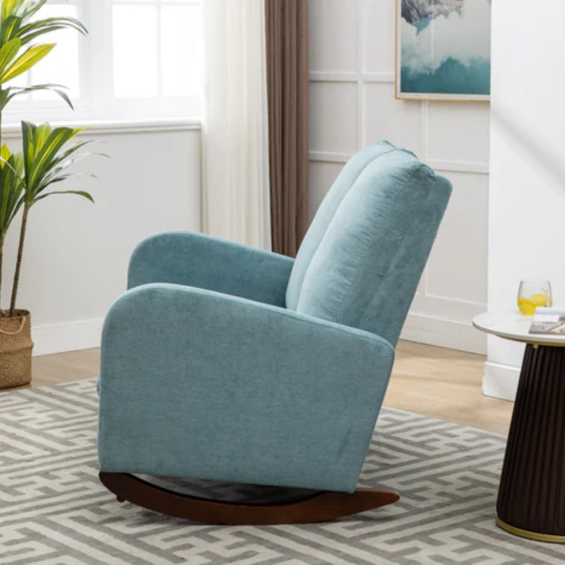 COOLMORE Rocking Chair Upholstered Mid Century Modern Rocker Oversized Wingback Armchair for Living Room-海智集-Default-