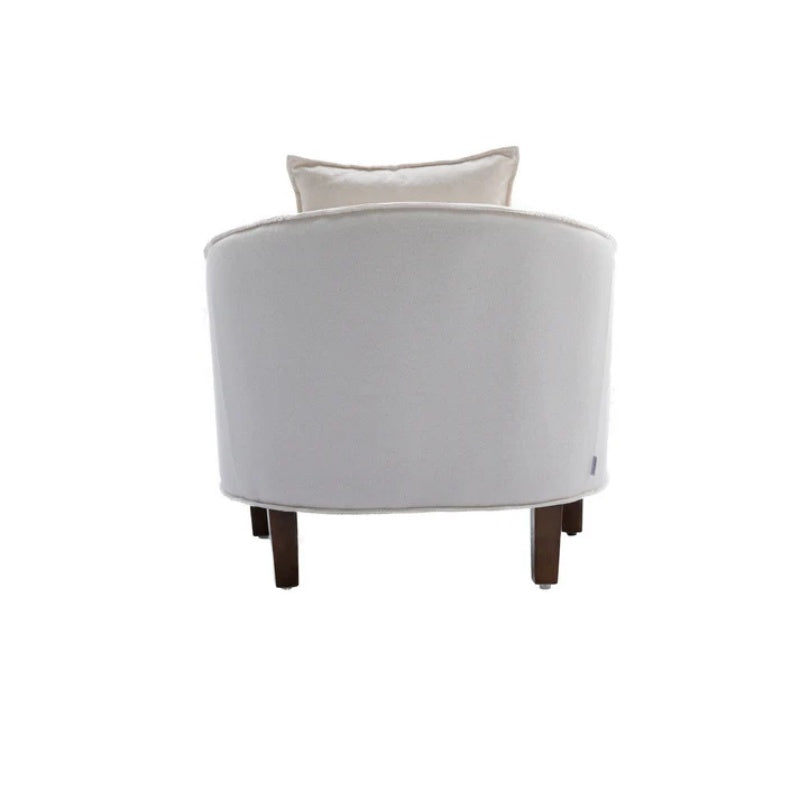 COOLMORE Accent Chair with Ottoman, Mid Century Modern Barrel Chair Upholstered Club Tub Round Arms Chair for Living Room-海智集-Default-