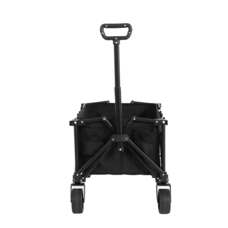Folding Wagon Carts,Folding Wagon Cart with All Terrain Wheels,Heavy Duty Garden Carts with Adjustable Handle,Outdoor Utility Wagon for Camping Shopping Sports Fishing Black-海智集-Default-
