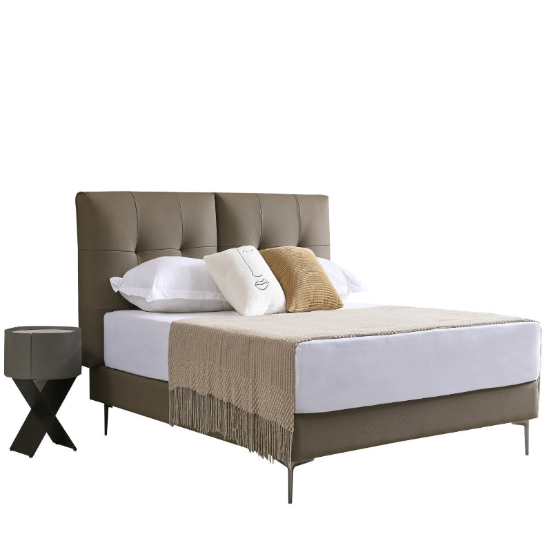Jinxuan Series Jinxuan GINSON Genuine Leather Bed, Modern and simple Italian light Luxury high-end solid wood soft Package XF-20# (Including bed board but excluding bedside table)-海智集-