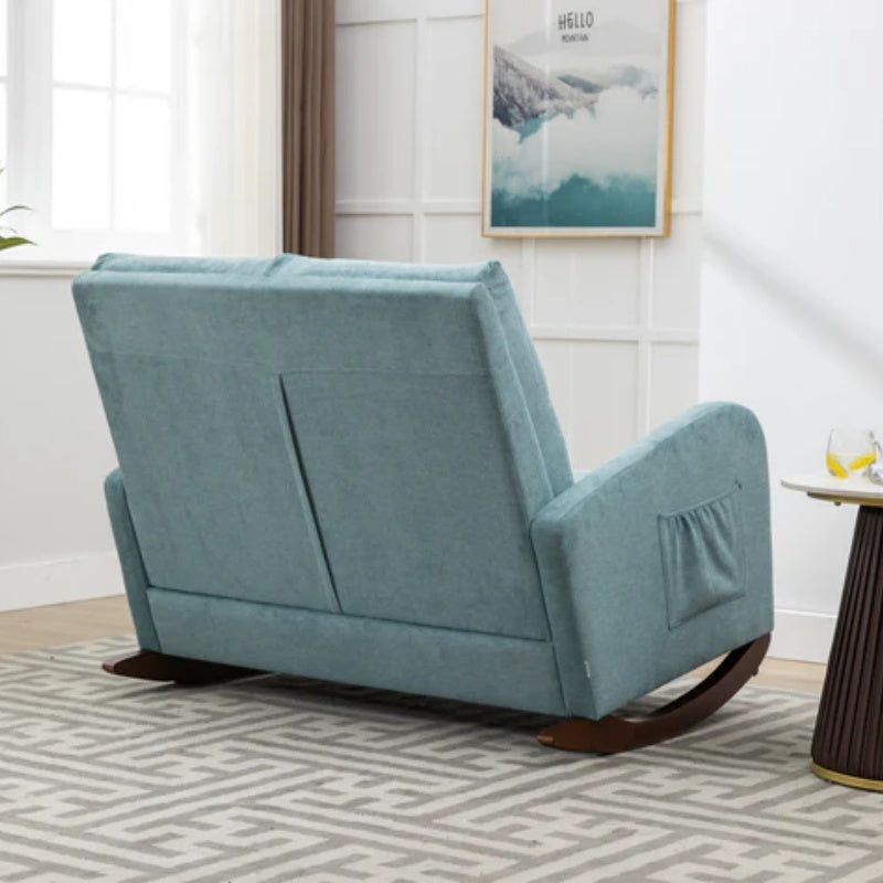 COOLMORE Rocking Chair Upholstered Mid Century Modern Rocker Oversized Wingback Armchair for Living Room-海智集-Default-