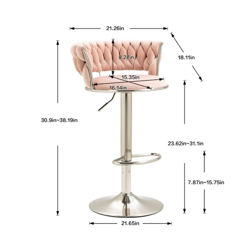 COOLMORE Swivel Bar Stools Set of 2 Adjustable Counter Height Chairs with Footrest for Kitchen, Dining Room 2PC/SET-海智集-Default-