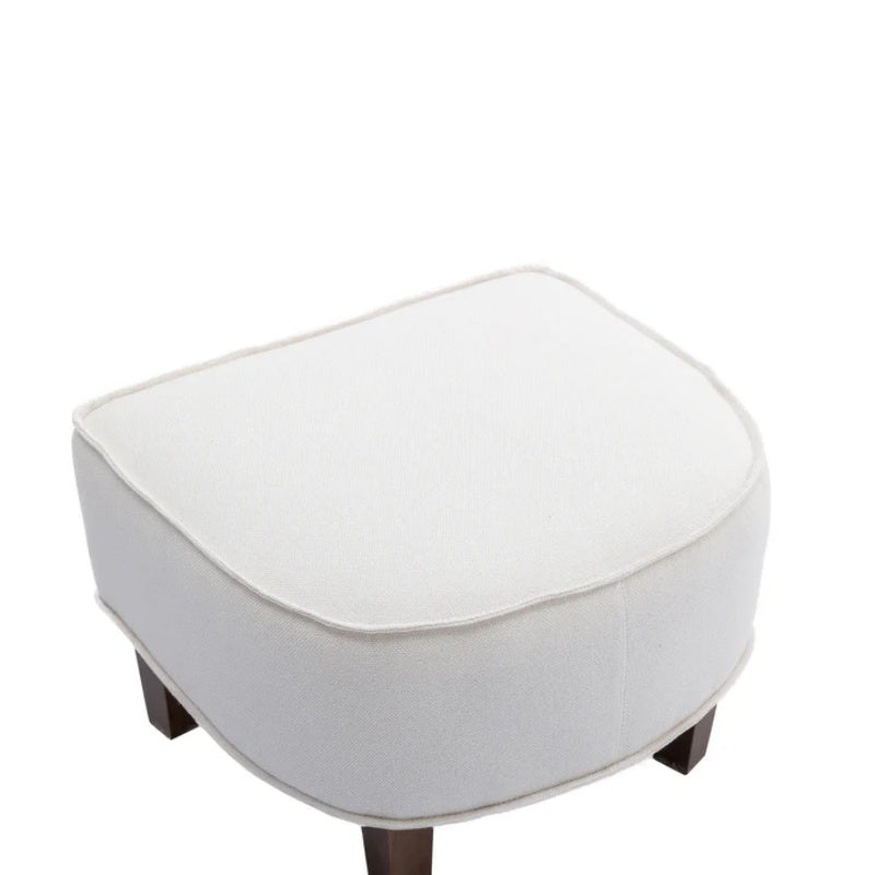 COOLMORE Accent Chair with Ottoman, Mid Century Modern Barrel Chair Upholstered Club Tub Round Arms Chair for Living Room-海智集-Default-
