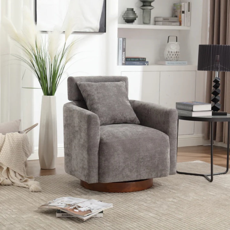 COOLMORE 360 degree rotation design, multi-gear adjustment backrest, soft and comfortable chenille fabric, ergonomic design of the living room chair-海智集-Default-