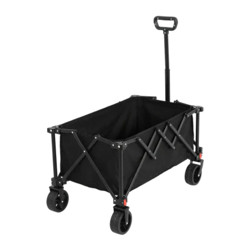 Folding Wagon Carts,Folding Wagon Cart with All Terrain Wheels,Heavy Duty Garden Carts with Adjustable Handle,Outdoor Utility Wagon for Camping Shopping Sports Fishing Black-海智集-Default-