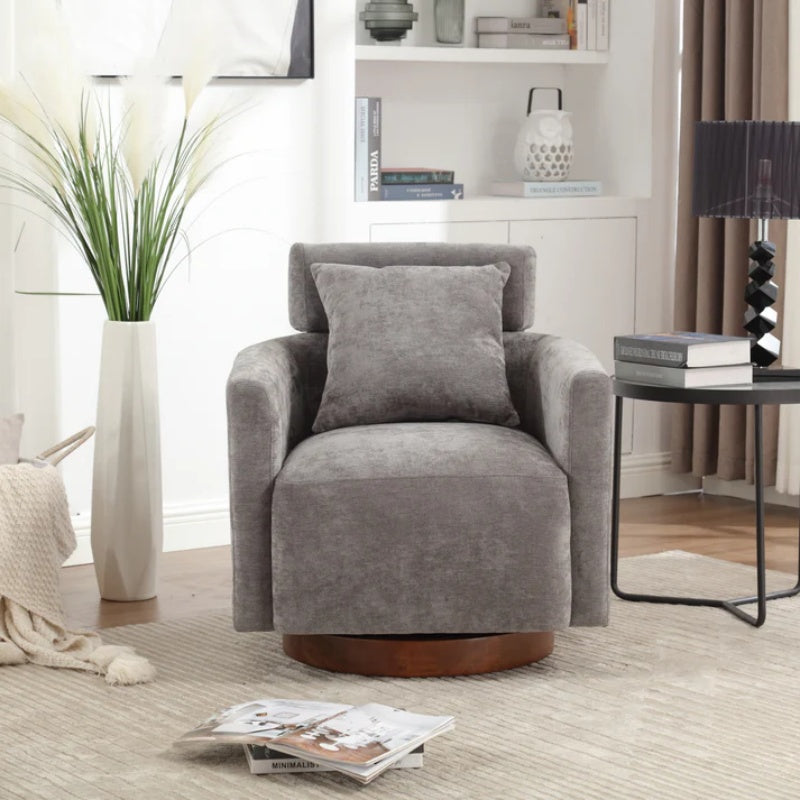 COOLMORE 360 degree rotation design, multi-gear adjustment backrest, soft and comfortable chenille fabric, ergonomic design of the living room chair-海智集-Default-