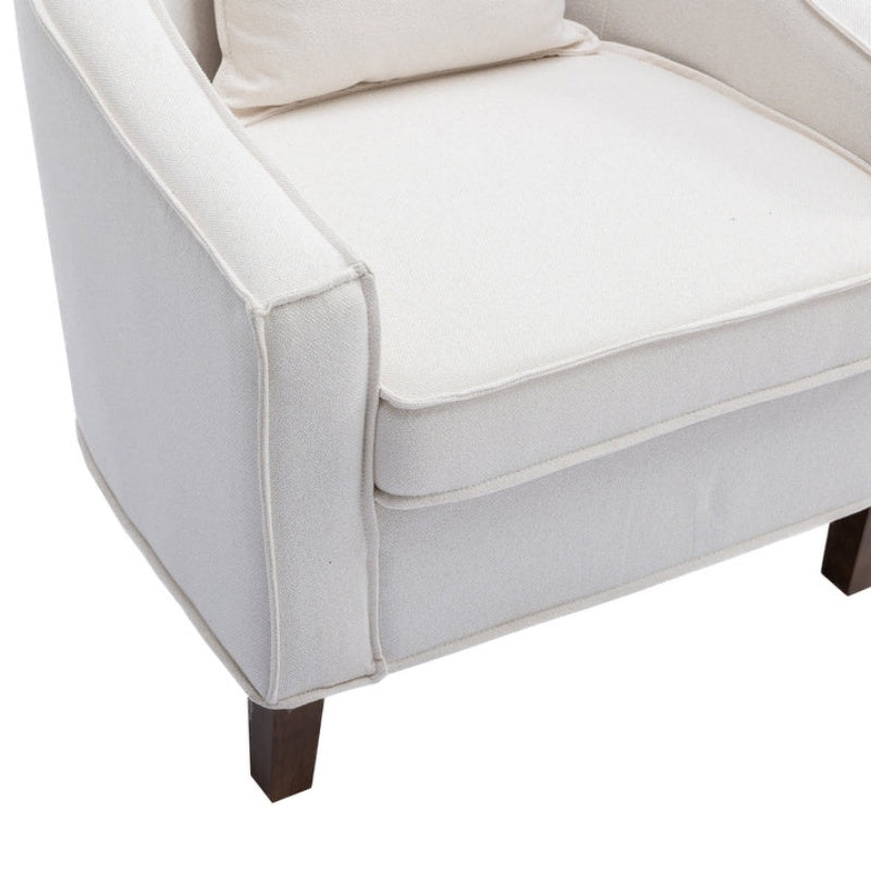 COOLMORE Accent Chair with Ottoman, Mid Century Modern Barrel Chair Upholstered Club Tub Round Arms Chair for Living Room-海智集-Default-