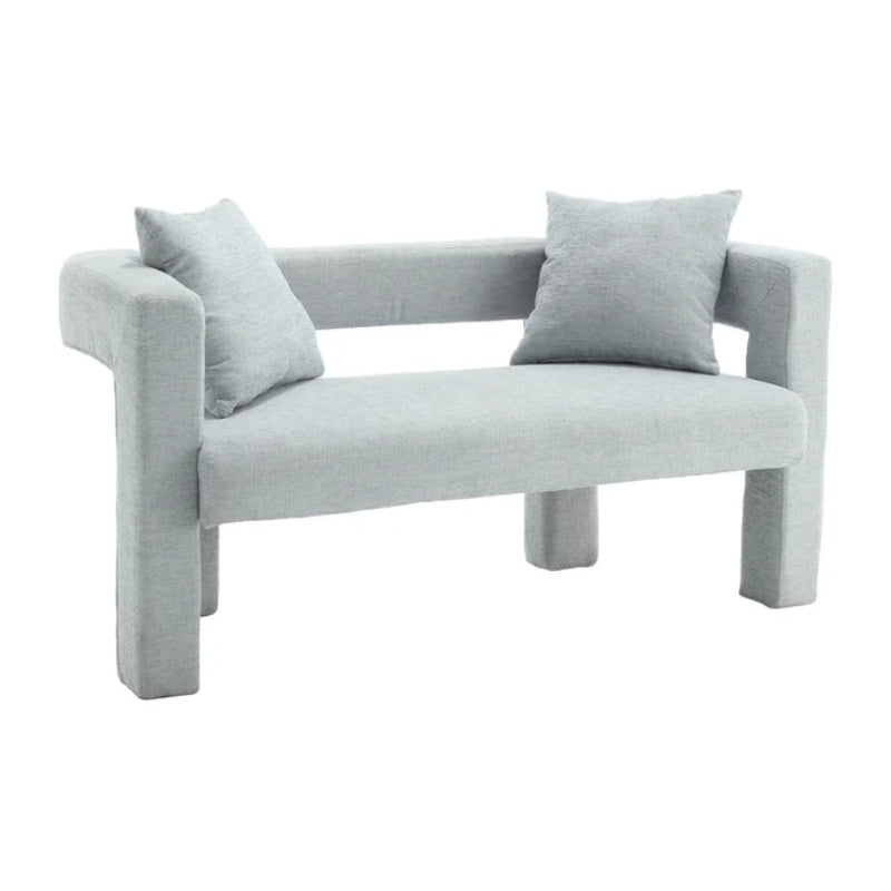 Modern Chenille Loveseat Sofa, Comfy Upholstered 2-Seater Sofa, Mint Green, Chenille, 51.18'' H x 23.62'' W x 25.59'' D-海智集-Default-