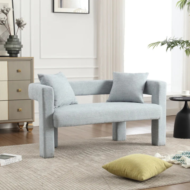 Modern Chenille Loveseat Sofa, Comfy Upholstered 2-Seater Sofa, Mint Green, Chenille, 51.18'' H x 23.62'' W x 25.59'' D-海智集-Default-