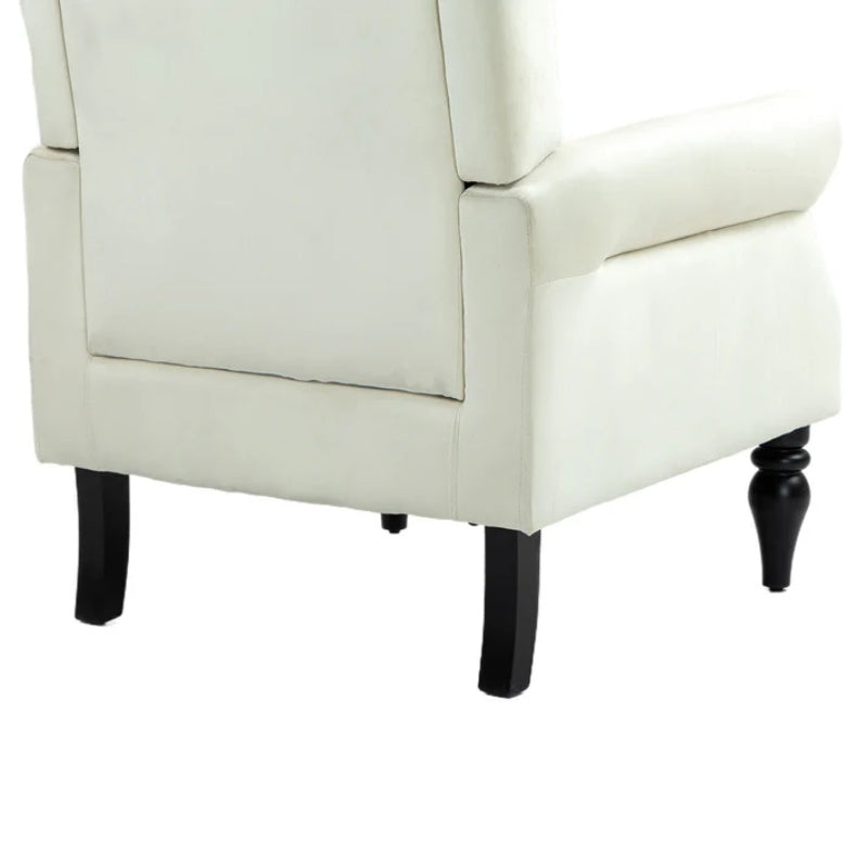 COOLMORE Wood Frame Armchair, Modern Accent Chair Lounge Chair with Sturdy Wood Legs for Living Room Bedroom (Beige)-海智集-Default-