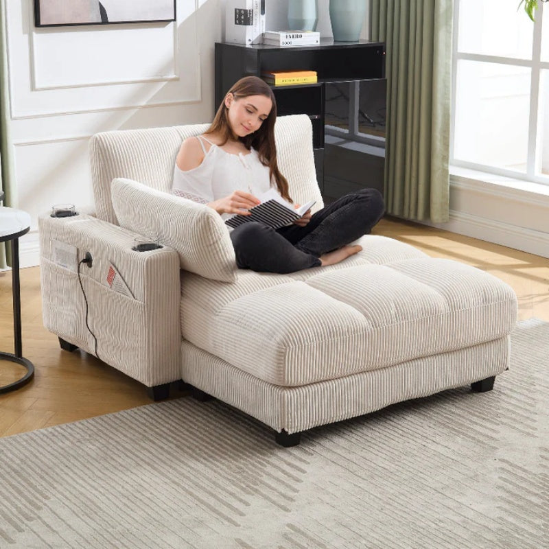 UNITED WE WIN Sleeper Sofa Couch Bed,Oversized Chaise Lounge Chair Cozy Cloud Couch-海智集-Default-