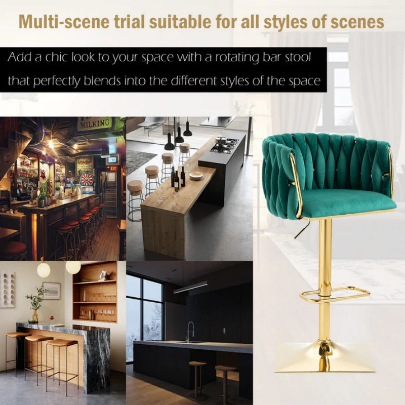 COOLMORE Vintage Bar Stools with Back and Footrest Counter Height Dining Chairs 2PC/SET-海智集-Default-