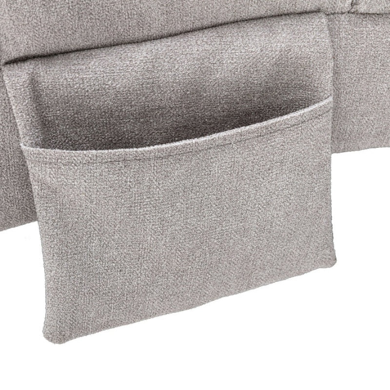 Light Grey Linen Massage Chaise Lounge Indoor with Remote Control, Ergonomic Electric Massage Lounger with 5 Modes-海智集-Default-