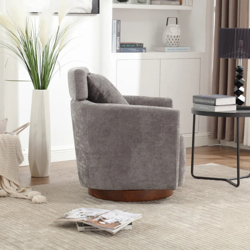 COOLMORE 360 degree rotation design, multi-gear adjustment backrest, soft and comfortable chenille fabric, ergonomic design of the living room chair-海智集-Default-