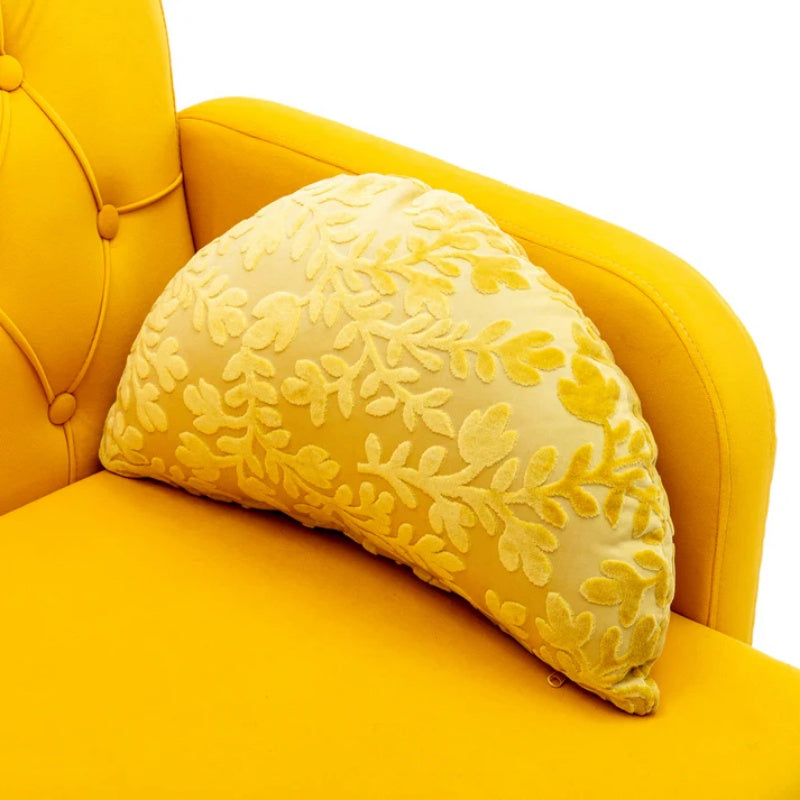 COOLMORE Modern Velvet Loveseat Sofa , Comfy Upholstered 2-Seater Sofa with Gold Metal Legs, Small Loveseat Accent Couch for Living Bedroom Leisure Areas (Yellow Velvet)-海智集-Default-