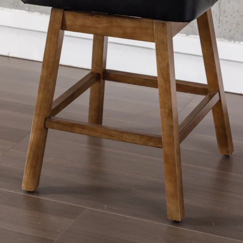 COOLMORE Bar Stools Set of 2 Counter Height Chairs with Footrest for Kitchen, Dining Room And 360 Degree Swivel-海智集-Default-