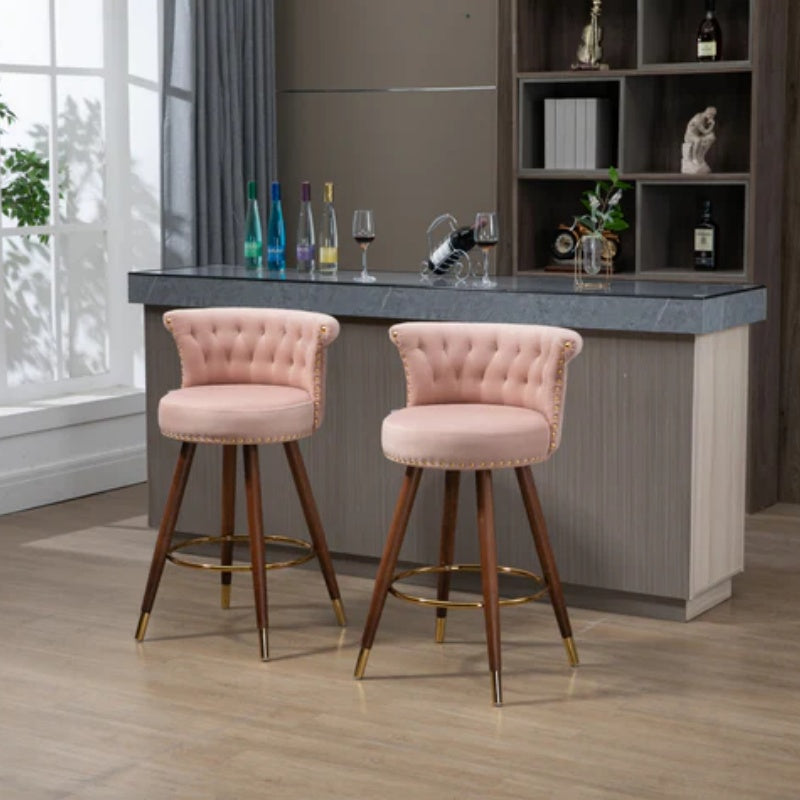 COOLMORE Swivel Bar Stools with Backrest Footrest ,with a fixed height of 360 degrees-海智集-Default-