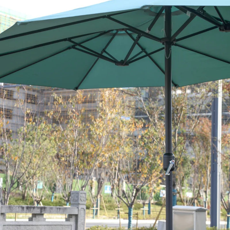 14.8 Ft Double Sided Outdoor Umbrella Rectangular Large with Crank ( Light green )(No Base)-海智集-Default-