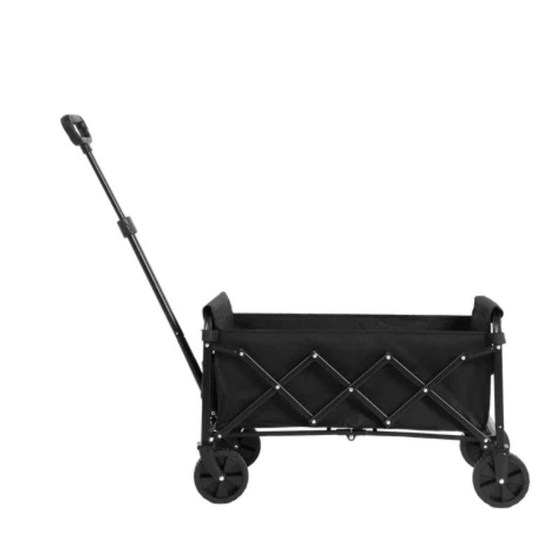 Lightweight Portable Heavy Duty Folding Beach Wagons with Wheels - Outdoor Utility Carts for Grocery, Camping, Shopping, Sports, Garden with Large Capacity-Black-海智集-Default-