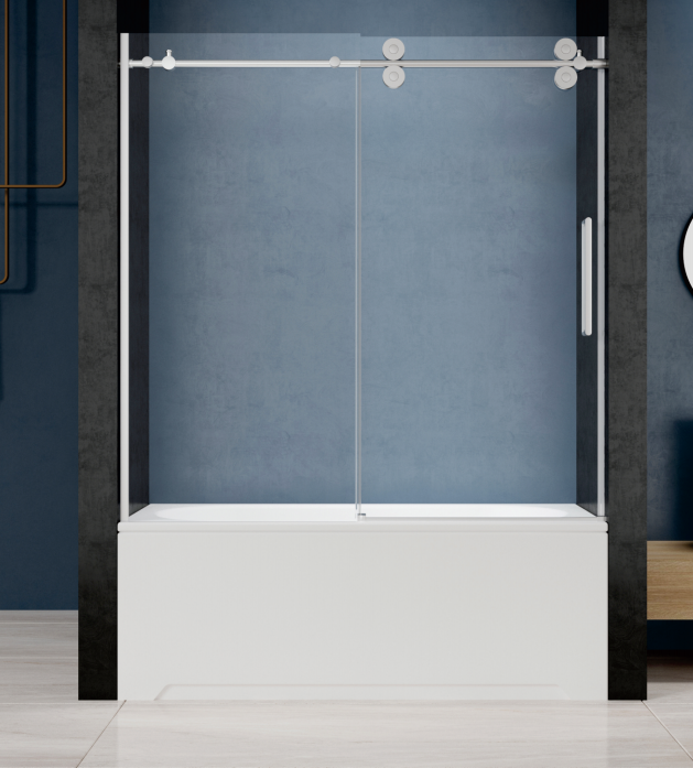 Customized ultra-narrow L-shaped swing door shower room bathroom partition glass dry-wet separation wall household bathroom glass-海智集-