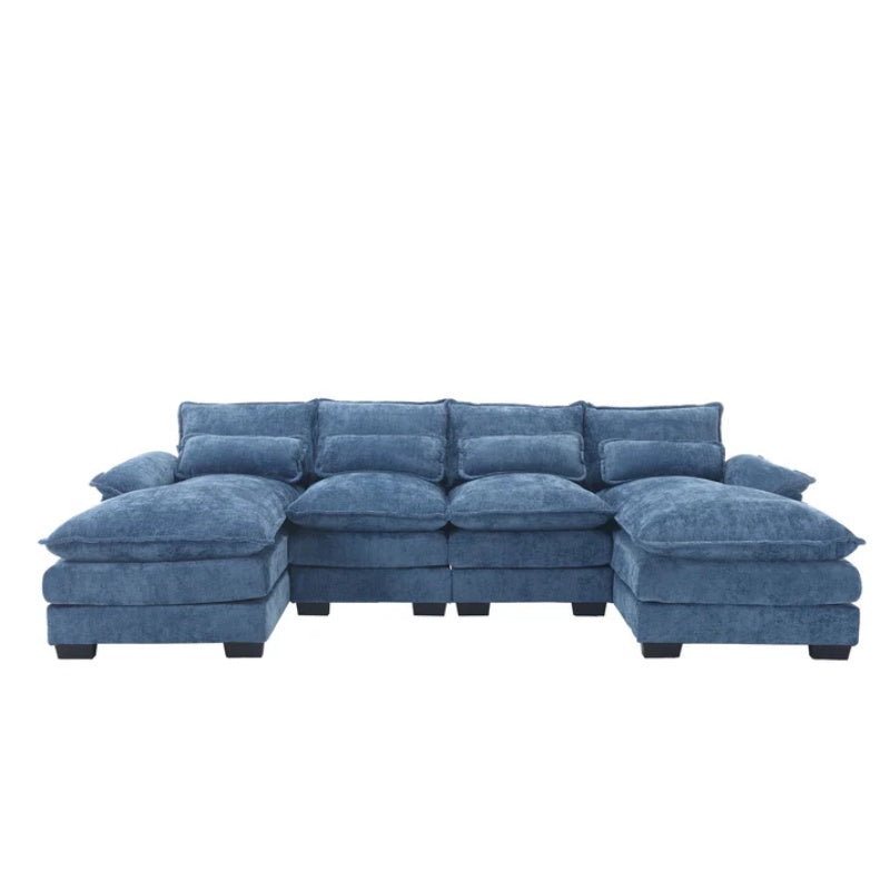 UNITED WE WIN Modern Large chenille Fabric U-Shape Sectional Sofa-海智集-Default-