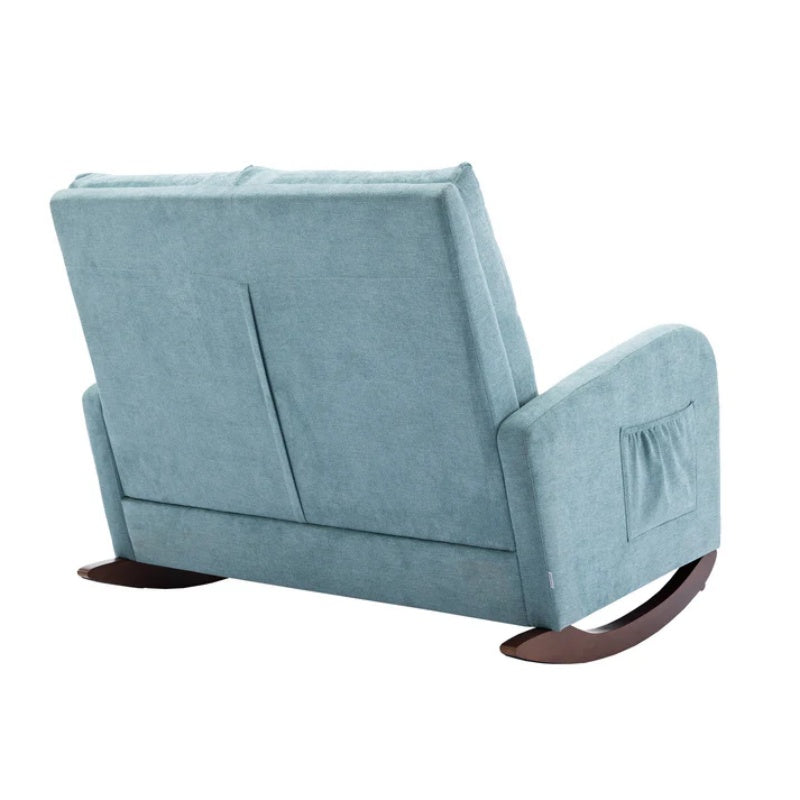COOLMORE Rocking Chair Upholstered Mid Century Modern Rocker Oversized Wingback Armchair for Living Room-海智集-Default-