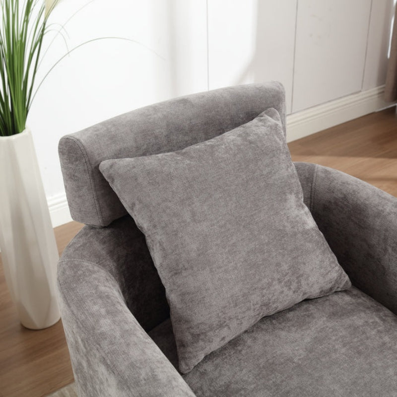COOLMORE 360 degree rotation design, multi-gear adjustment backrest, soft and comfortable chenille fabric, ergonomic design of the living room chair-海智集-Default-