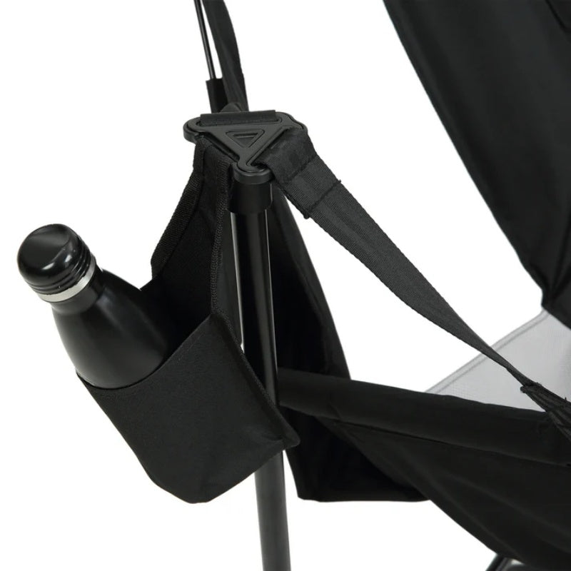 Hammock Camping Chair, Folding Portable Rocking Chair, Aluminum Alloy Adjustable Back Swinging Chair with Pillow Cup Holder, Recliner with Carry Bag for Outdoor Travel Lawn Backyard, Black-海智集-Default-