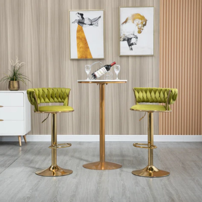 COOLMORE Swivel Bar Stools Set of 2 Adjustable Counter Height Chairs with Footrest for Kitchen, Dining Room 2PC/SET-海智集-Default-