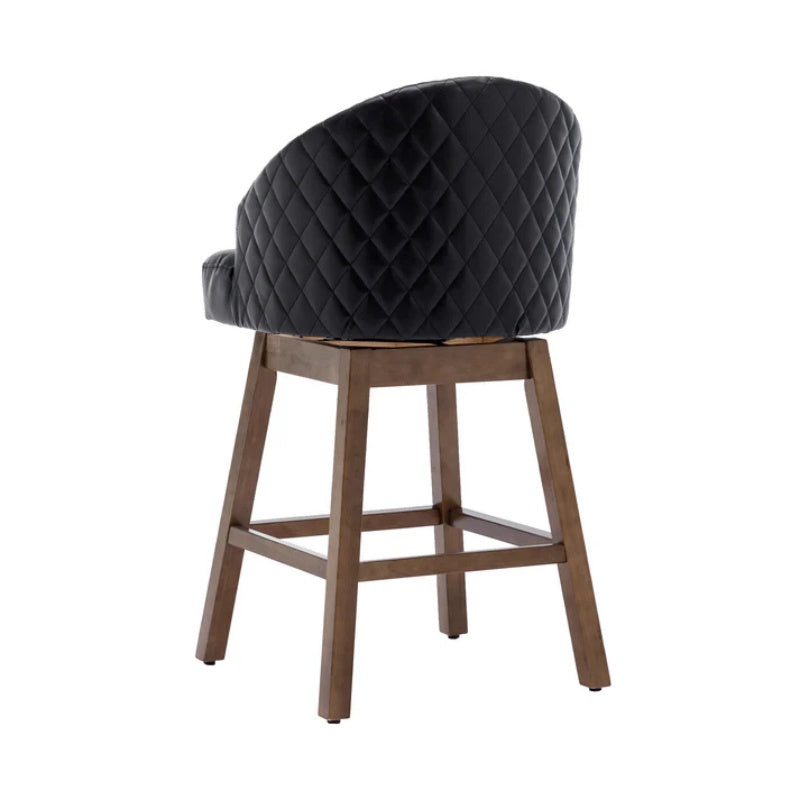 COOLMORE Bar Stools Set of 2 Counter Height Chairs with Footrest for Kitchen, Dining Room And 360 Degree Swivel-海智集-Default-