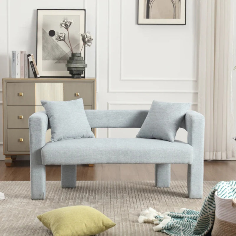 Modern Chenille Loveseat Sofa, Comfy Upholstered 2-Seater Sofa, Mint Green, Chenille, 51.18'' H x 23.62'' W x 25.59'' D-海智集-Default-