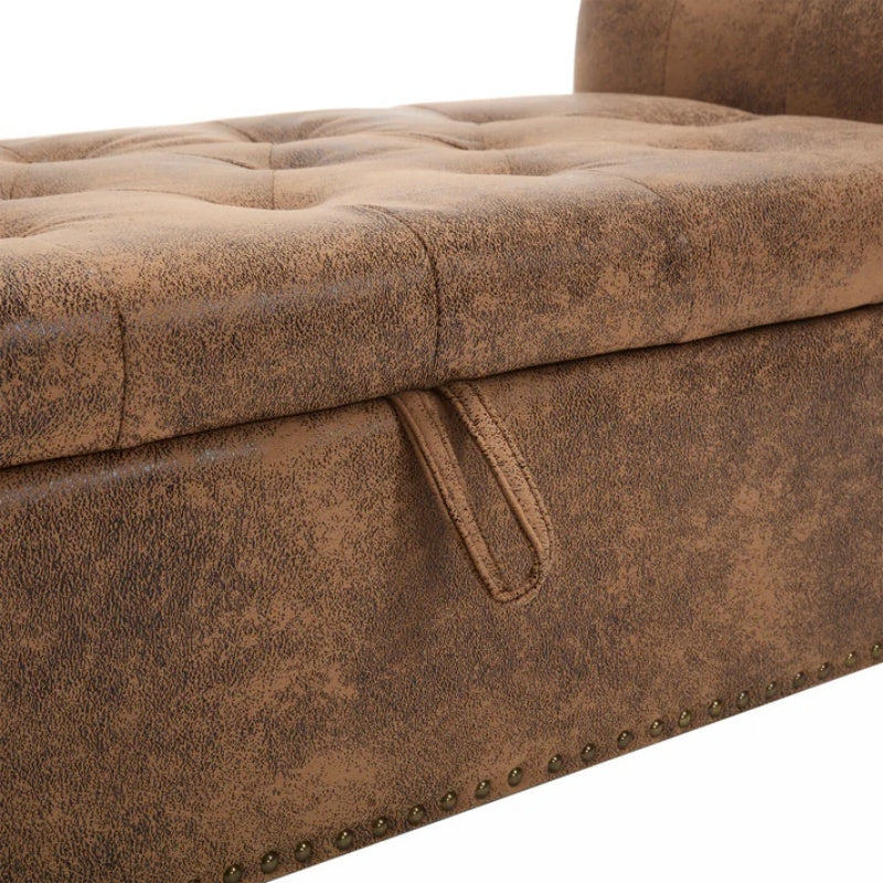 Coolmore Storage Ottoman 55.12 Inches Upholstered Fabric Storage Ottoman Bench,Button Tufted Ottoman with Storage for Living Room,Bedroom End of Bed Bench Withstands 275lbs-海智集-Default-