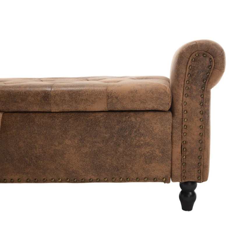 Coolmore Storage Ottoman 55.12 Inches Upholstered Fabric Storage Ottoman Bench,Button Tufted Ottoman with Storage for Living Room,Bedroom End of Bed Bench Withstands 275lbs-海智集-Default-